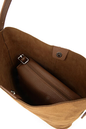 Ziya, Kadın Hakiki Deri Omuz ve El Çantası 153979Z5016 Taba