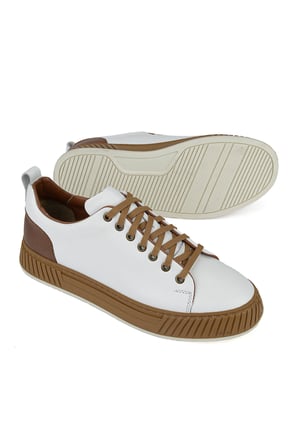 Ziya, Erkek Hakiki Deri Günlük Sneaker 161983Z870 Beyaz