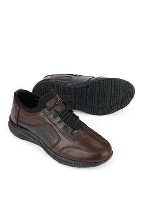 Ziya, Erkek Hakiki Deri Sneaker 153423Z69 Kahve-K.Kahve