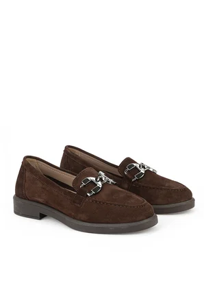 Ziya, Kadın Hakiki Deri Loafer Ayakkabı 161359Z706 Kahve