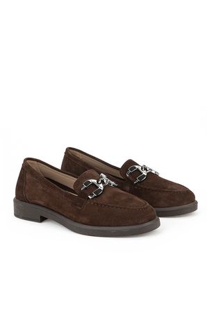 Ziya, Kadın Hakiki Deri Loafer Ayakkabı 161359Z706 Kahve