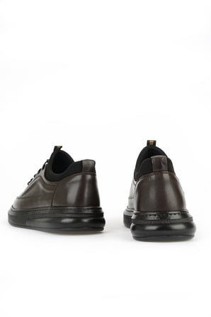 Ziya, Erkek Hakiki Deri Sneaker 161423Z88 Kahve