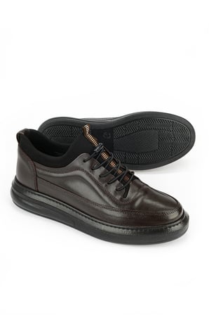 Ziya, Erkek Hakiki Deri Sneaker 161423Z88 Kahve