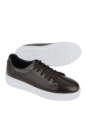 Ziya, Erkek Hakiki Deri Sneaker 161423Z515 Kahve
