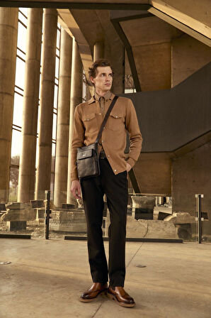 Erkek Triko Gömlek Camel 3764