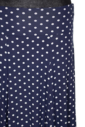 Barem Kadın Arzu Korsajlı 6 Parçalı Desenli Penye Lacivert Etek D59