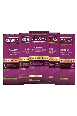 Kolajen & Keratin Saç Dökülmesine Karşı Bitkisel Şampuan 360 ml 5 Adet