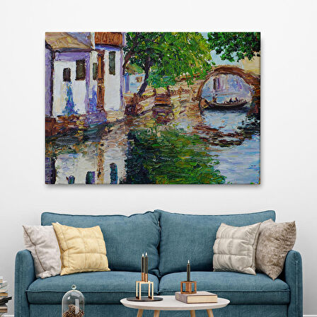 Yağlıboya Kanal Manzarası Dekoratif Kanvas Duvar Tablosu-3765