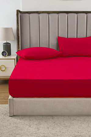 | Ranforce | Pamuklu Tek / Çift Kişilik Kırmızı Lastikli Çarşaf | 14 Renk | Fıtted |