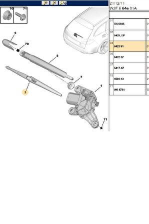 Arka Silecek Süpürgesi (1635156480) Peugeot 207-308-3008-5008