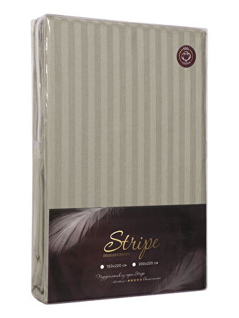 Nevresim Tekli Pamuk Saten Stripe 200x220