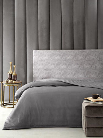 Nevresim Tekli Pamuk Saten Stripe 200x220