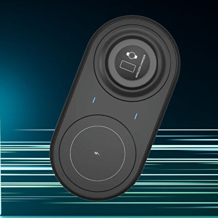Evyora® 2si 1arada Kablosuz Saat,Kulaklık ve Telefon Hızlı Şarj Etme Aparatı