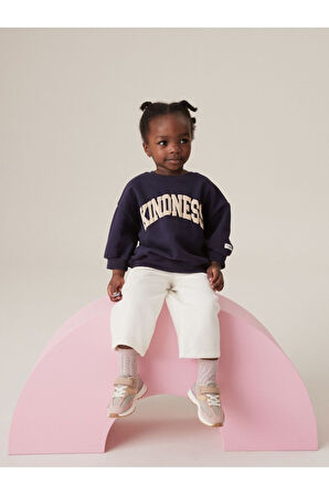 Next Baby Pamuklu Lacivert Baskılı Sweatshirt Jogger Alt Üst Takım