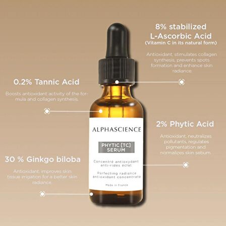 Alphascience Phytic [TC] Serum – 30 ml Mükemmel Aydınlatıcı Antioksidan Konsantresi