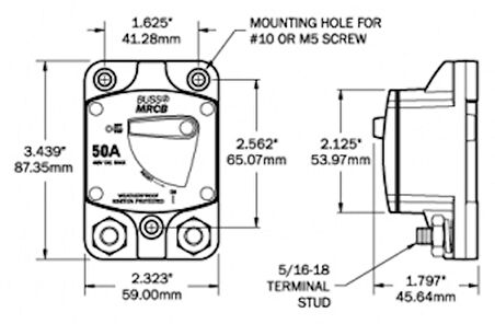 Blue Sea System Systems otomatik sigorta Vapor Proof 12/24V. 59x87mm 30A