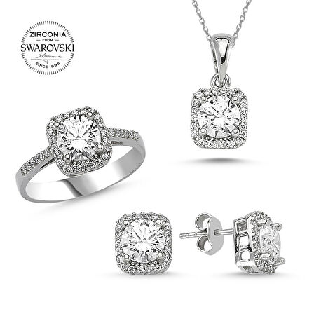 NazikEndam - İADESİZ Sipariş Üzerine Üretim Swarovski Zirconia Taşlı Set