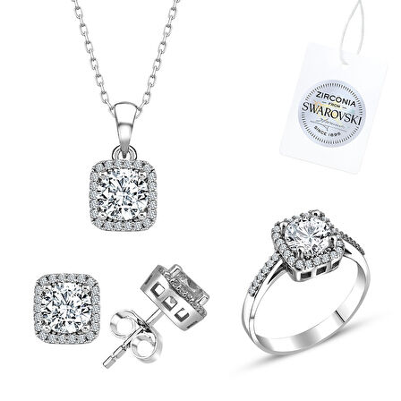 NazikEndam - İADESİZ Sipariş Üzerine Üretim Swarovski Zirconia Taşlı Set