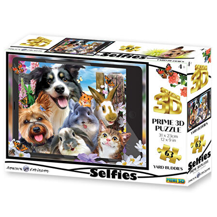 Prime 3D - Sevimli Dostlar Selfie 63 Parça Puzzle 20557