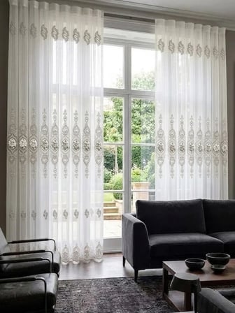 NİVEMESHOME CANSEL GÜMÜŞ  1/2,5  PİLELİ TÜL PERDE