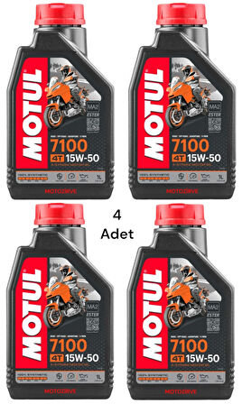 Motul 7100 15w-50 4T Tam Sentetik Motor Yağı 1 Litre (4 Adet)