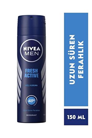 Nivea Men Erkek Sprey Deodorant Fresh Active 150 Mlx5adet,48 Saat Deodorant Koruması