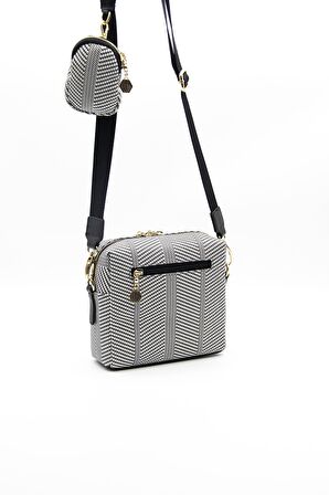 Silver Polo  Kadın Çapraz Çanta 1038-37831 SILVER POLO ÇAPRAZ Kadın ÇANTASI M132 SİYAH BEYAZ-MAT SİYAH