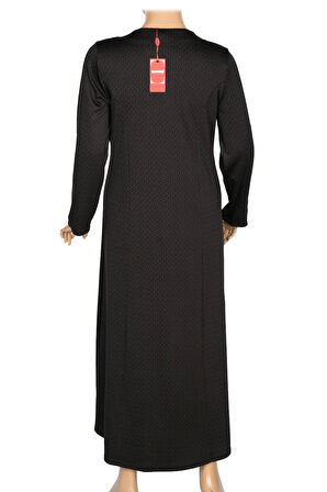 Hesna Kadın Buket Büyük Beden Devore Kuplu Kışlık Kahve Elbise