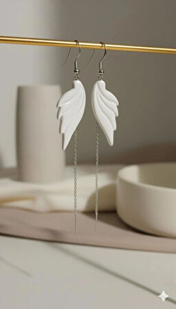 El Yapımı Tasarım Kadın Küpe - Kulağı Ağrıtmayan Çok Hafif ve Renkli Sallantılı Model