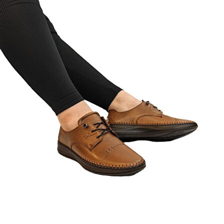 Voyager 9523 Taba Hakiki Deri Kadın Ayakkabı