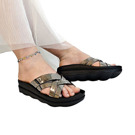 Pierre Cardin 7485 Platin Rugan Bayan Terlik