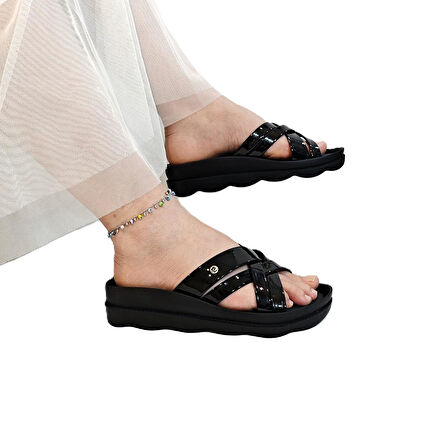 Pierre Cardin 7485 Siyah Rugan Bayan Terlik