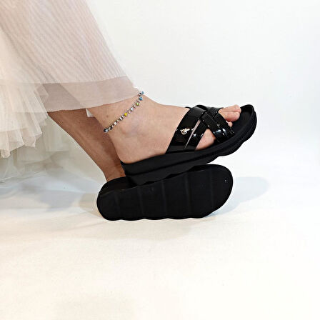 Pierre Cardin 7485 Siyah Rugan Bayan Terlik