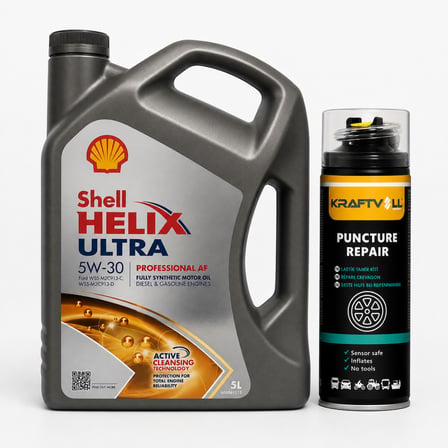 SHELL HELİX ULTRA PRO AF 5W-30 5 Litre + Lastik Tamir Kiti 400 ml