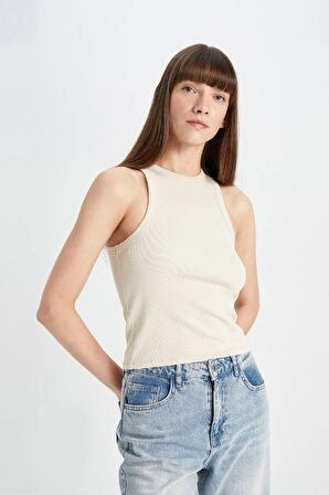Slim Fit Halter Yaka Fitilli Kaşkorse Atlet
