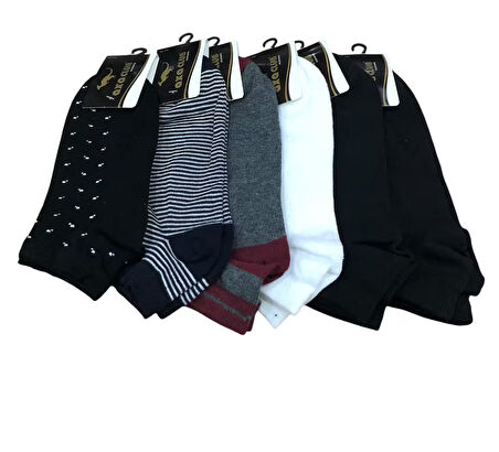 6 Lı Royam Axa Club Desenli Pamuklu Erkek Patik Çorap