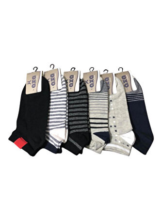 6 Lı Royam Axa Club Desenli Pamuklu Erkek Patik Çorap