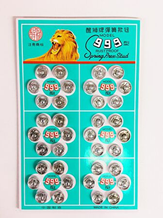 ÇIT ÇIT DÜĞME GÜMÜŞ 0,8 CM X 36 ADET