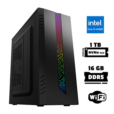 Xaser Xsr943 i5 14400F 16GB DDR5 Ram 1TB M.2 NVMe SSD 2GB GT610 Masaüstü Ofis Bilgisayarı