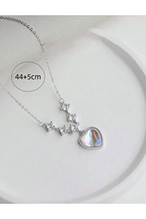 Gümüş Silver Kalp Kanat Kolye