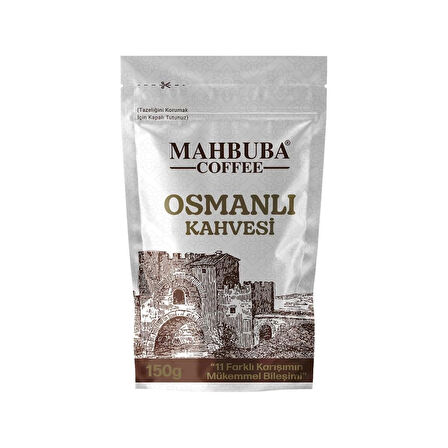 Mahbuba Kahve Misafir Seti Kahve Tepsi Hediyeli (Dibek, Menengiç ve Osmanlı Kahvesi - 3x150 Gr)