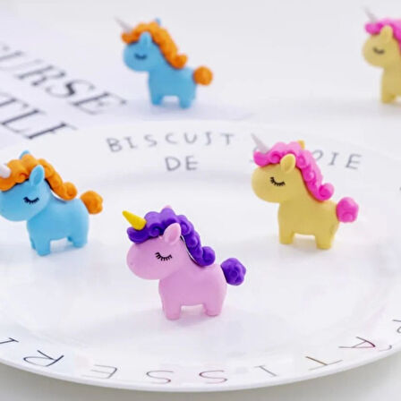 Sevimli Unicorn Silgi 3 Adet Best Friend Kolye