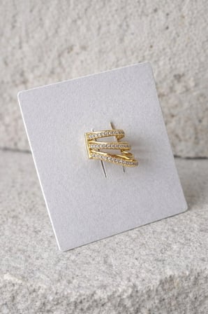 Gold Taşlı Çoklu Görünümlü Heloise Earcuff Kıkırdak Küpe -kararma yapmaz-