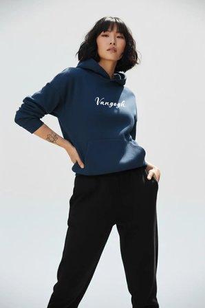 Unisex Yumuşak Dokulu 3 İplik Vangogh Tasarım Baskılı Oversize Sweatshirt