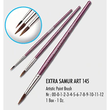 Samur Fırça Sulu Boya Extra Kalem Midilli Kıl 16-12-LI-PKT