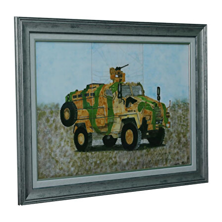 e38 EL İŞÇİLİĞİ ÇİNİ TABLO KİRPİ TANK 73x 52 cm 5984