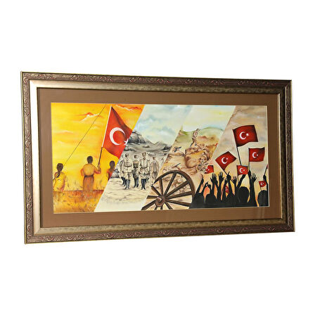 e38 EL İŞÇİLİĞİ KUMAŞ BOYAMA TABLO 105 x 59 cm - 6088