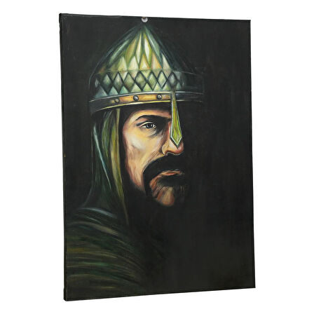 e38 EL İŞÇİLİĞİ  SULTAN ALPARSLAN YAĞI BOYA RESİM 70*50 cm  - 6129