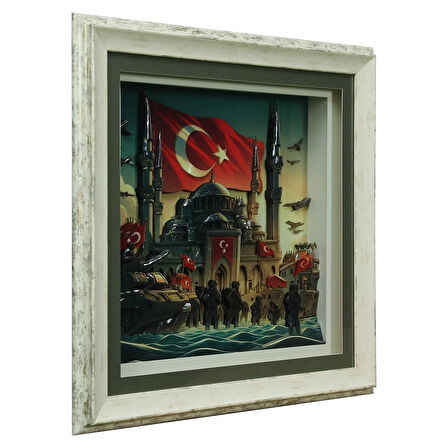 e38 EL İŞÇİLİĞİ  KAĞIT RÖLYEF TABLO 66x66 CM - 6332