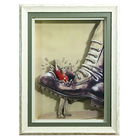 e38 EL İŞÇİLİĞİ  KAĞIT RÖLYEF TABLO 65x86 CM - 6340